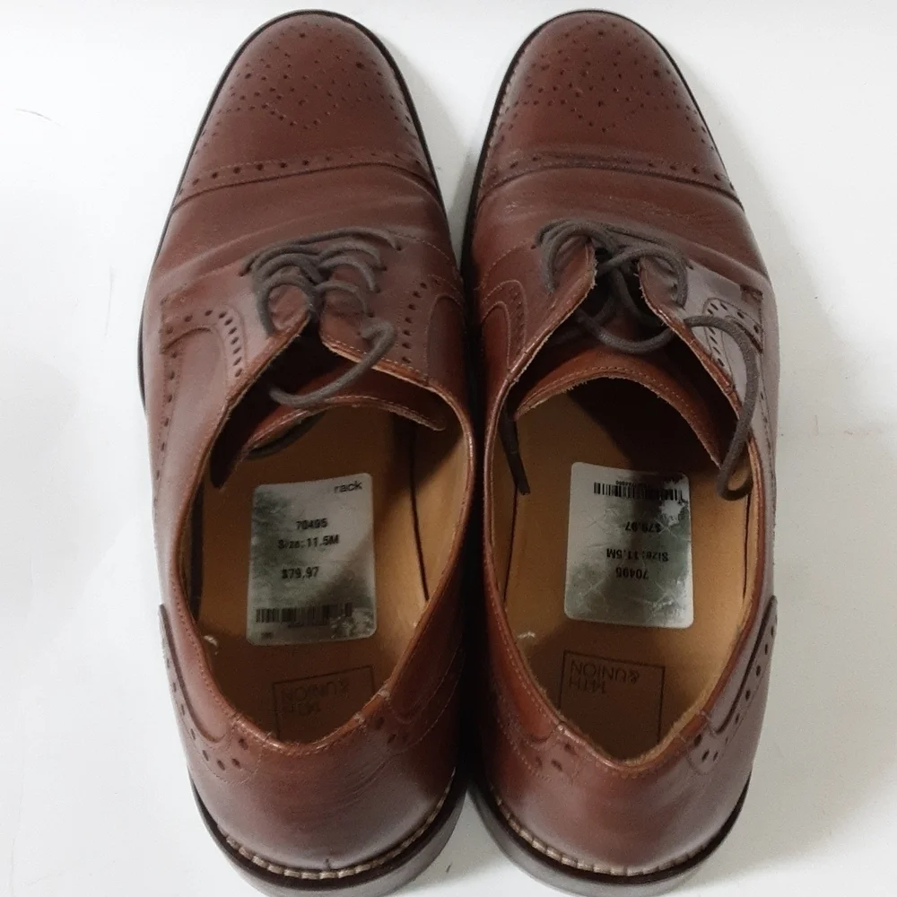 14th &Union leather men oxford 11.5us Brown Casual Event Lace Up Office